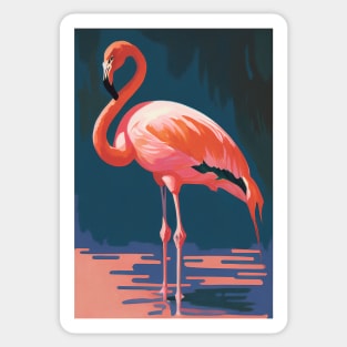 Flamingo In A Pond Sticker